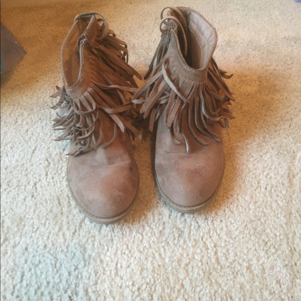Fringe booties